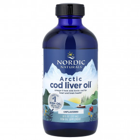 Nordic Naturals, Arctic Cod Liver Oil™, жир печени арктической трески, с нейтральным вкусом, 237 мл (8 жидк. унций) - описание | фото