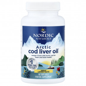 Nordic Naturals, Arctic Cod Liver Oil™, лимон, 90 капсул в Москве - eco-herb.ru | фото