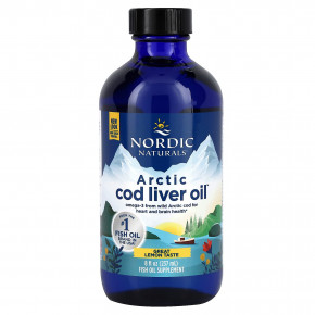 Nordic Naturals, Arctic Cod Liver Oil, масло из печени арктической трески, со вкусом лимона, 237 мл (8 жидк. унций) в Москве - eco-herb.ru | фото