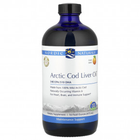 Nordic Naturals, Arctic Cod Liver Oil™, со вкусом апельсина, 473 мл (16 жидк. унций) (Товар снят с продажи) в Москве - eco-herb.ru | фото