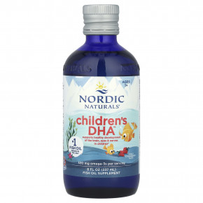 Nordic Naturals, Children's DHA™, ДГК для детей от 1 года, с клубничным вкусом, 237 мл (8 жидк. унций) - описание