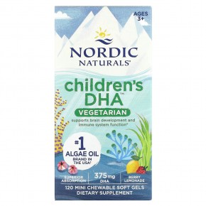 Nordic Naturals, ДГК для детей, для детей от 3 лет, ягодный лимонад, 375 мг, 120 жевательных мини-таблеток (125 мг в каждой мягкой таблетке) в Москве - eco-herb.ru | фото