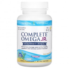 Nordic Naturals, Complete Omega, омега для детей от 6 до 12 лет, со вкусом лимона, 90 мини-капсул в Москве - eco-herb.ru | фото