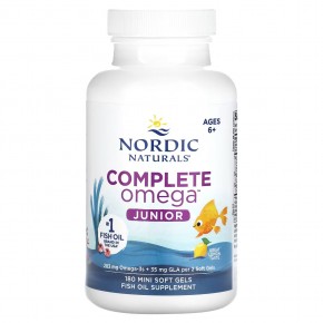 Nordic Naturals, Complete Omega Junior, для детей от 6 до 12 лет, лимон, 180 мини-капсул в Москве - eco-herb.ru | фото