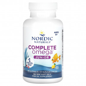 Nordic Naturals, Complete Omega Junior, для детей от 6 лет, со вкусом лимона, 180 миникапсул в Москве - eco-herb.ru | фото