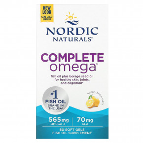 Nordic Naturals, Complete Omega, лимон, 60 мягких таблеток в Москве - eco-herb.ru | фото