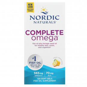 Nordic Naturals, Complete Omega, со вкусом лимона, 120 капсул - описание