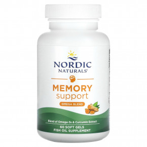 Nordic Naturals, Memory Support, смесь омега кислот для поддержки памяти, 1000 мг, 60 капсул (500 мг в 1 капсуле) в Москве - eco-herb.ru | фото