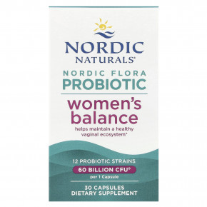 Nordic Naturals, Nordic Flora Probiotic, баланс для женщин, 30 капсул - описание | фото