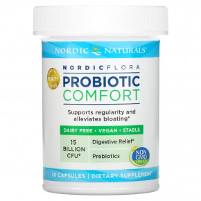 Nordic Naturals, Nordic Flora Probiotic, Comfort, 15 млрд КОЕ, 30 капсул в Москве - eco-herb.ru | фото