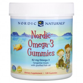 Nordic Naturals, жевательная омега-3, для детей от 3 лет, со вкусом мандарина, 120 жевательных таблеток - описание