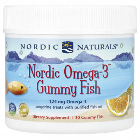 Nordic Naturals, Nordic Omega-3 Gummy Fish, «мандариновые лакомства», 124 мг, 30 жевательная таблеток в форме рыбок в Москве - eco-herb.ru | фото