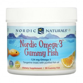 Nordic Naturals, Nordic Omega-3 Gummy Fish, «мандариновые лакомства», 124 мг, 30 жевательная таблеток в форме рыбок в Москве - eco-herb.ru | фото