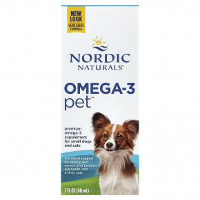 Nordic Naturals, Omega-3 Pet™, для маленьких собак и кошек, 60 мл (2 жидк. унции) - описание | фото