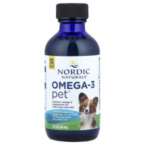 Nordic Naturals, Omega-3 Pet™, для маленьких собак и кошек, 60 мл (2 жидк. унции) в Москве - eco-herb.ru | фото