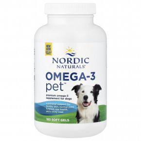 Nordic Naturals, Omega-3 Pet™, для собак, 180 капсул - описание | фото