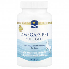 Nordic Naturals, Omega-3 Pet™, для собак, 90 капсул - описание | фото