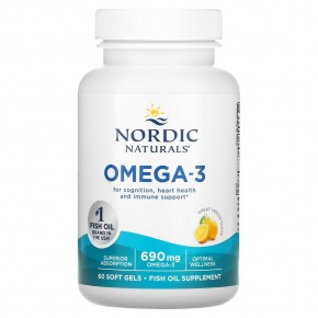 Nordic Naturals, омега-3, со вкусом лимона, 690 мг, 60 капсул (345 мг в 1 капсуле) в Москве - eco-herb.ru | фото