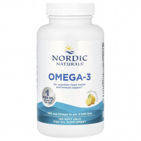 Nordic Naturals, омега-3, со вкусом лимона, 690 мг, 120 капсул (345 мг в 1 капсуле) в Москве - eco-herb.ru | фото