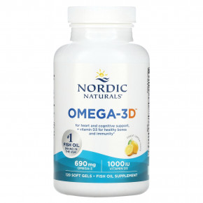 Nordic Naturals, Omega-3D, со вкусом лимона, 120 капсул в Москве - eco-herb.ru | фото