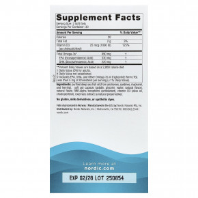 Nordic Naturals, Omega-3D™, со вкусом лимона, 60 капсул в Москве - eco-herb.ru | фото