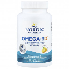 Nordic Naturals, Omega-3D™, со вкусом лимона, 60 капсул в Москве - eco-herb.ru | фото