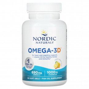 Nordic Naturals, Omega-3D, со вкусом лимона, 60 капсул в Москве - eco-herb.ru | фото