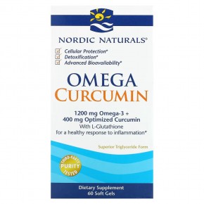 Nordic Naturals, Ultimate Omega + Curcumin, 60 мягких таблеток в Москве - eco-herb.ru | фото