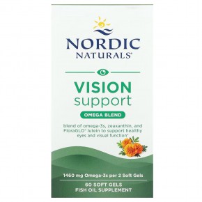 Nordic Naturals, Vision Support, смесь омега кислот для поддержки зрения, 1460 мг, 60 капсул (730 мг в 1 капсуле) в Москве - eco-herb.ru | фото