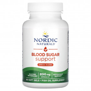 Nordic Naturals, поддержка уровня сахара в крови, смесь омега, 896 мг, 60 капсул (448 мг в 1 капсуле) в Москве - eco-herb.ru | фото