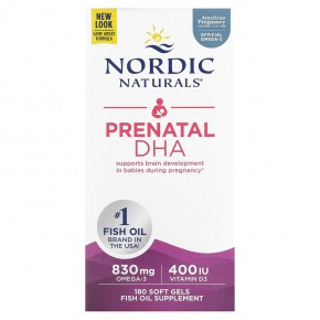 Nordic Naturals, Prenatal DHA, пренатальная ДГК, без добавок, 180 капсул в Москве - eco-herb.ru | фото