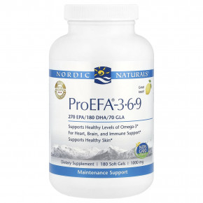 Nordic Naturals, ProEFA® - 3-6-9, лимон, 180 капсул - описание