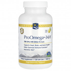 Nordic Naturals, ProOmega 3-6-9, лимон, 120 мягких таблеток - описание | фото