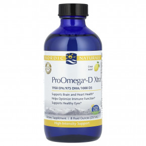 Nordic Naturals, ProOmega-D Xtra, лимон, 237 мл (8 жидк. унц.) - описание | фото