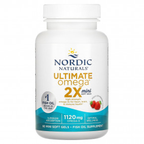 Nordic Naturals, Ultimate Omega 2X, со вкусом клубники, 1120 мг, 60 мини-капсул (560 мг в 1 капсуле) в Москве - eco-herb.ru | фото