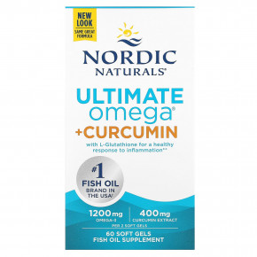 Nordic Naturals, Ultimate Omega + Curcumin, 60 мягких таблеток в Москве - eco-herb.ru | фото