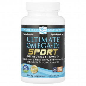 Nordic Naturals, Ultimate Omega®-D3, Sport, 60 капсул в Москве - eco-herb.ru | изображение Nordic Naturals, Ultimate Omega®-D3, Sport, 60 капсул в Москве - eco-herb.ru | фото