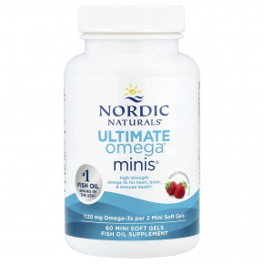 Nordic Naturals, Ultimate Omega® мини, со вкусом клубники, 60 миникапсул (560 мг в 1 капсуле) в Москве - eco-herb.ru | фото
