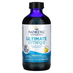Nordic Naturals, Ultimate Omega, со вкусом лимона, 2840 мг, 8 жидких унций (237 мл) - описание