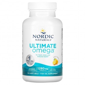 Nordic Naturals, Ultimate Omega, высокоэффективные омега-3 кислоты, со вкусом лимона, 1280 мг, 120 капсул (640 мг в 1 капсуле) в Москве - eco-herb.ru | фото