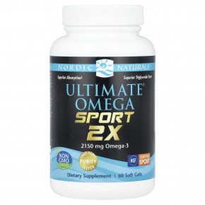 Nordic Naturals, Ultimate Omega Sport 2x, 60 капсул (1075 мг в 1 капсуле) в Москве - eco-herb.ru | фото