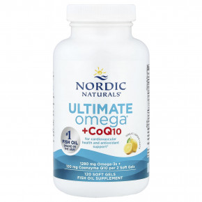 Nordic Naturals, Ultimate Omega®, с коэнзимом Q10, со вкусом лимона, 120 капсул в Москве - eco-herb.ru | фото