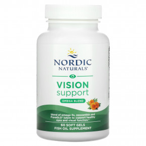 Nordic Naturals, Vision Support, смесь омега кислот для поддержки зрения, 1460 мг, 60 капсул (730 мг в 1 капсуле) в Москве - eco-herb.ru | фото