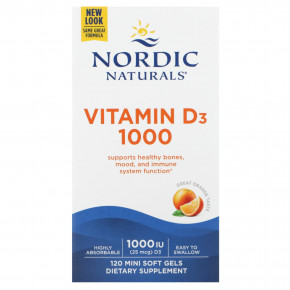 Nordic Naturals, Витамин D3 1000, апельсин, 25 мкг (1000 МЕ), 120 мягких таблеток в Москве - eco-herb.ru | фото