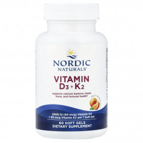 Nordic Naturals, Vitamin D3 + K2, Great Orange, 60 Soft Gels в Москве - eco-herb.ru | фото