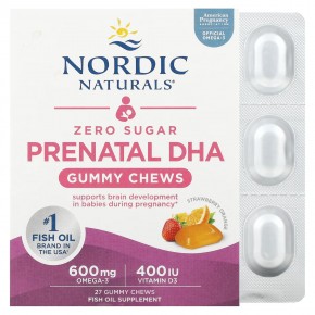 Nordic Naturals, ДГК для беременных без сахара, клубника и апельсин, 27 жевательных таблеток в Москве - eco-herb.ru | фото