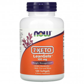 NOW Foods, 7-Keto LeanGels, 100 мг, 120 мягких желатиновых капсул - описание