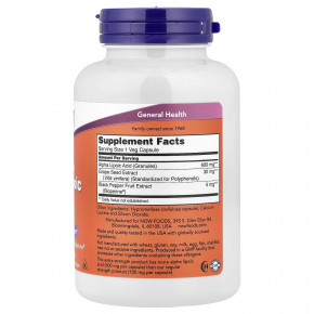 NOW Foods, альфа-липоевая кислота, 120 растительных капсул в Москве - eco-herb.ru | фото
