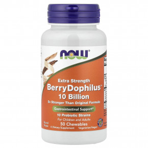 NOW Foods, Berry Dophilus™, 50 жевательных таблеток - описание | фото