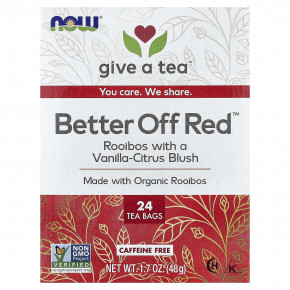 NOW Foods, Better Off Red™, чай без кофеина, 24 чайных пакетика, 48 г (1,7 унции) в Москве - eco-herb.ru | изображение NOW Foods, Better Off Red™, чай без кофеина, 24 чайных пакетика, 48 г (1,7 унции) в Москве - eco-herb.ru | фото
